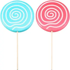 2pcs Fake Lollipop Giant Swirl Candy Props Tea Party Weddings Anniversary Party Decoration Photo Booth Props 11.81 X 5.11 Inches