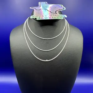 Made in Italy 1mm Sterling Silver Rope Chain