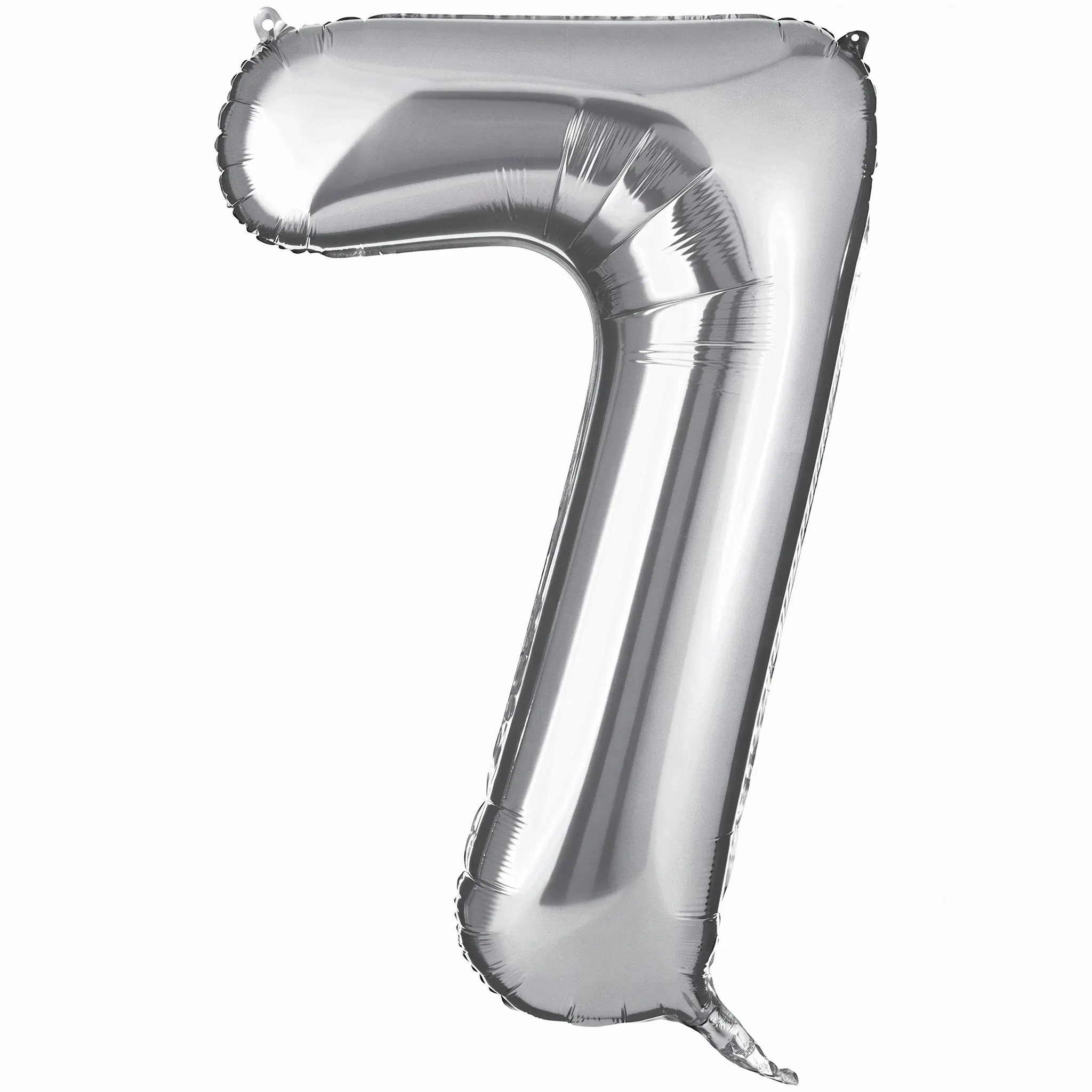 Silver Number 7 Foil Balloon - Large Metallic