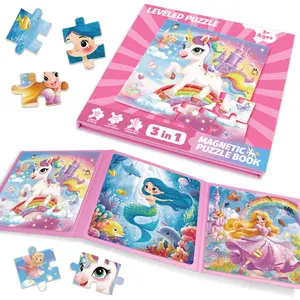 Magnetic Animal Shape Puzzle for Kids 3-5 Years Old, Unicorn Mermaid Princess Design, Travel Game for Car Plane Road Trip Activities, Girls Birthday Gift