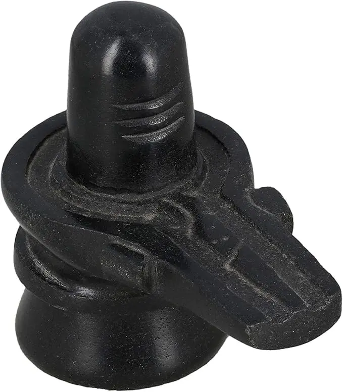Traditional Black Marble Shivling Idol - Divine Shiva Shivling God for Mandir & Puja Decor