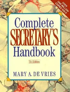 USED-Complete Secretary's Handbook by Mary A. De Vries (Hardcover)
