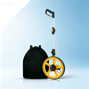 Folding Distance Measuring Wheel, Portable Collapsible with Kickstand and Reset Button, Measuring Tool for Feet and Inches, 0-9,999 Ft Range, Starting Point Marker and Carrying Case Included