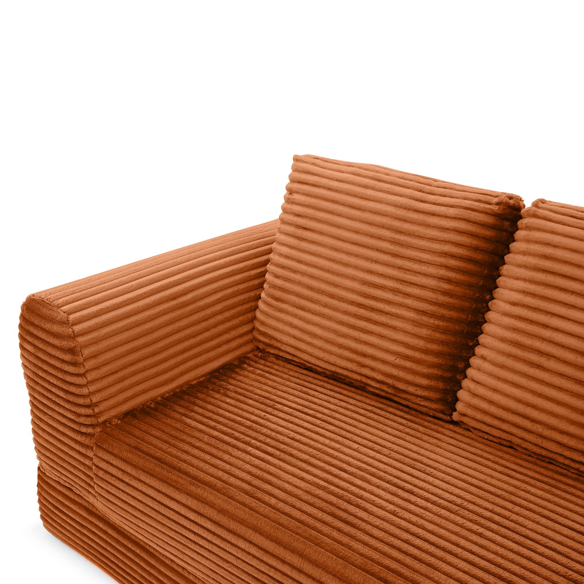 Convertible Sofa Bed, Corduroy Futon Couch Sleeper with Pull-Out Bed & Pillows, Folding Modular Floor Sofa for Living Room Bedroom Apartment