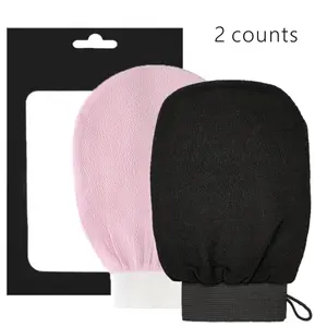 Deep Exfoliating Mitt, 2 Counts Reusable Body Wash Cleaner Mitts, Bath Exfoliating Mitts for Cleaning Skin, Removes Dead Skin and Dirt, Exfoliating Gloves, Exfoliant Scrubber Glove