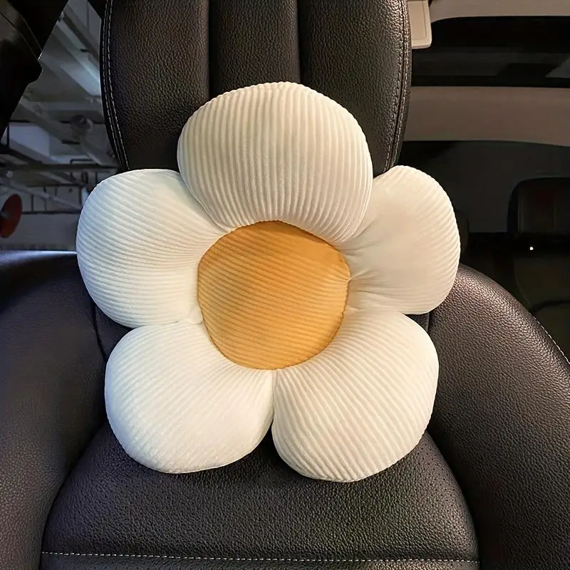 Cute Flower Design Car Headrest Pillow, Cozy Soft Flower Decorative Car Neck Pillow, Car Interior Accessories for Women & Girls Gift, Car Accessories