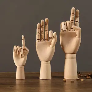 Poseable Wooden Artist Hand & Mannequin Set, Articulated Drawing Models for Sketching & Painting, Desk Decor & Art Tool