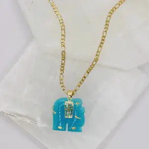 ELEPHANT LIGHT BLUE JADE necklace ELEPHANT LIGHT BLUE JADE necklace