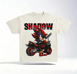 Shadow The Hedgehog Anime Style Graphic T-Shirt, Dark Sonic Character Gamer Tee, Retro Racing Streetwear Shirt