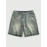 DealsForYouDays Glitter Rhinestone Denim Shorts Frayed Raw Hem Straight Leg Street Jean Shorts