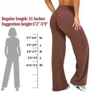SoftMotion Straight Leg Bottoms 30.5" & 31.5" Inseam Fitness Gymwear Women Workout Breathable Light Thin Sportswear Gym Outdoor Sports Yoga Pants Wide Sweatpants Solid Color Joggers