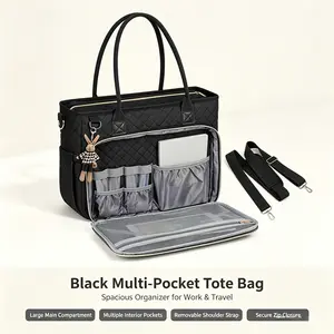 Nurse & Teacher Laptop Tote Bag with Insulated Pocket, Multi-Purpose Large Capacity Handheld Computer Work Bag for Daily Commute