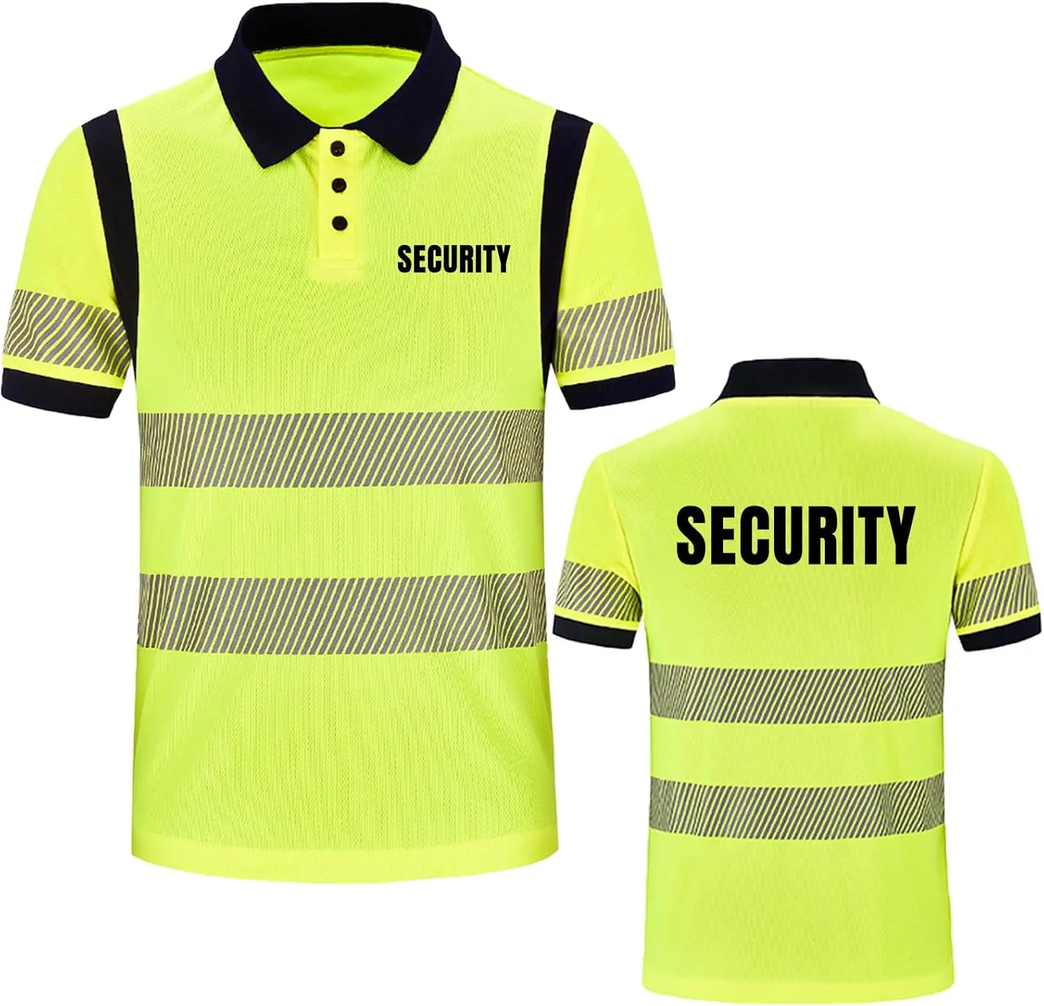 AYKRM High Vis Reflective Security Polo Shirts for Men Women