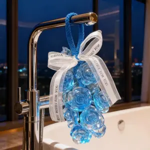 Grape Bunch Soap & Rose Handmade Soap Set, Aromatherapy Crystal Rose Design, Decorative Soap for Car & Home, Perfect Gift Idea