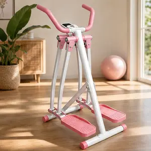 ARCH Foldable Air Walk Elliptical Machine Cross Trainer Glider for Full Body Low Impact Cardio Workout with LCD Display, Non-Slip Pedals, Compact Home Gym Exercise Equipment, Pink/Black Options, Black/Pink Color Options, Product Weight: 28.66 lb