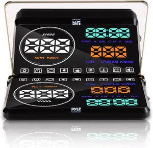 Heads Up Display HUD Screen - Universal 5.5’’ Car Head-Up Windshield Monitor Screen Projector, Vehicle Speed and Diagnostic Monitor System, Plug and Play, Water Temp, Voltage, Fuel Indicator