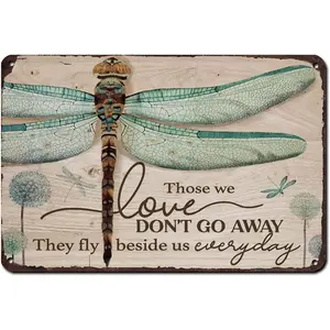 Tin Sign Green Dragonfly Funny Novelty Metal Retro Wall Decor For Home Gate Garden Bars Restaurants Cafes Office Store Pubs Club Gift for Home Coffee Wall Decor 8x12 Inch