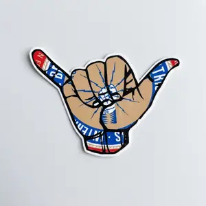 Electrical Shaka Hand Vinyl Sticker - Professional Tradesman Laptop and Water Bottle Decal