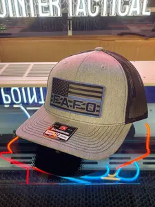 FAFO Blacked Out Thin Blue Line Hat Richardson 112 Cotton Patriotic Tactical Snapback Closure One Size Fits Most