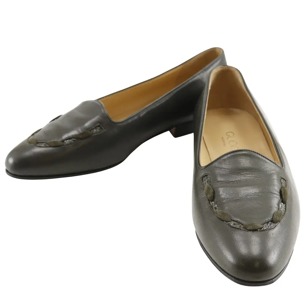 Pre-owned GUCCI Others Small Leather Goods Loafer Leather Pumps