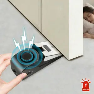 120DB Door Stop Alarm for Home & Travel, Upgraded Anti-Theft Door Stopper Security Alarm with Loud Siren, Portable Door Jammer Safety Tool for Hotel, Apartment & Bedroom