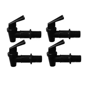 Black Spigot 4-pack, Faucet, Beverage Dispenser, Water Crock, Water Filter Bucket, Water Tap, Made for Gravity Feed with Washers and Nut by Every Life Water Filters