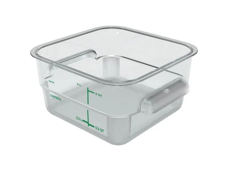 Carlisle FoodService Products CFS1195007 2 qt. Square Polycarbonate Kitchen Food Storage Container - Plastic, Clear, Kitchen Utensils Accessory