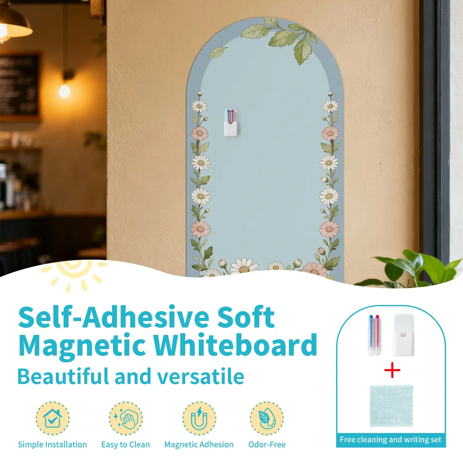 Transform Walls Into Whiteboards with Magnetic Dry Erase Stickers, Easy Installation, No Damage, Perfect for Home & Office Use