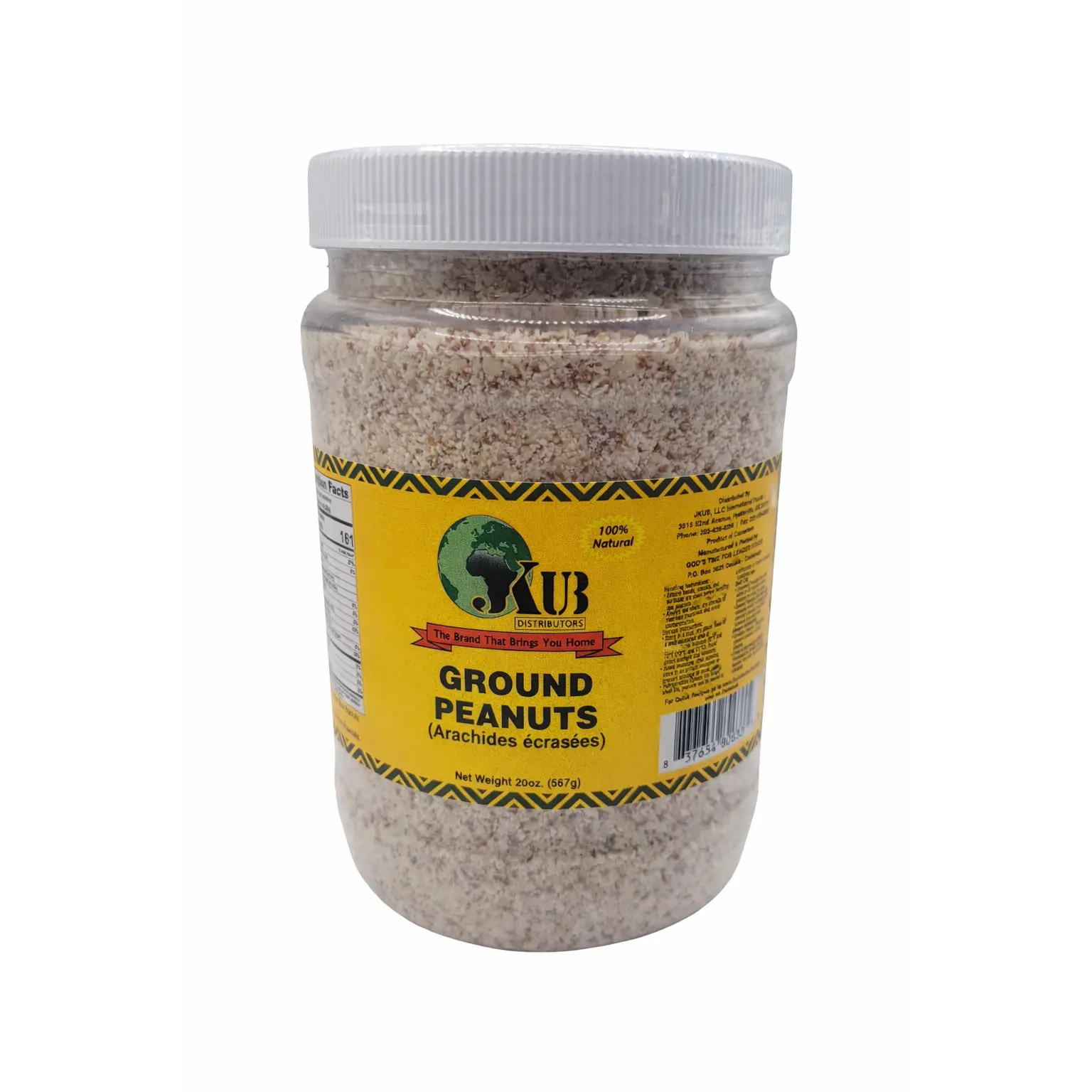 JKUB Natural Traditional Ground Peanut Powder - 20oz Pure Nutty Flavor Ground Peanuts, Traditional African Soups Thickener, Ideal for Savory & Sweet Dishes, Snacks, Cupboard Storage (Arachide Moulu, Bennie Powder)