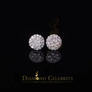 Diamond Celebrity 925 Silver Yellow Moissanite Round Stud Earrings (2.00ct) with VVS D Clarity & GRA Certificate