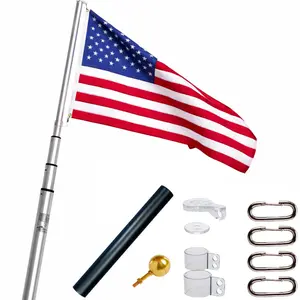 Made in USA-Ezpole "Liberty" Flag Pole Kit-Winds to 130 Mph.-Made in USA-Includes Pole Flag Ground Sleeve Hardware
