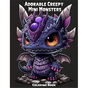 Adorable Creepy Mini Monsters Coloring Gift Book - 50 Cute Single-Sided Pages, Stress Relief Activity Book for Teens and Adults