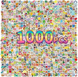 TOOUEE 1000 Pcs Set of Small Waterproof No Repeated Vinyl Stickers Assorted Cute Cartoon Stickers for Laptop Scrapbooking DIY Crafts Adorable Animal Fantasy Themes Perfect Gift for Friends Birthday Holiday Party Favors