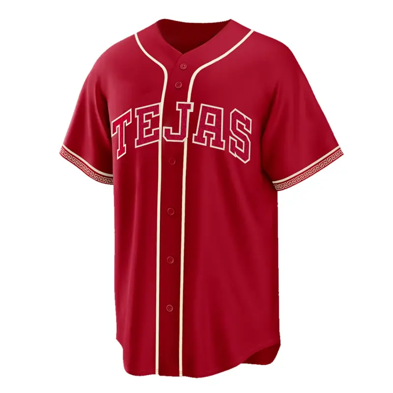 Men's Vintage Embroidered Loose-Fit V Neck Short Sleeve Baseball Jersey, Throwback Jersey, Sporty Training Top, Sportswear Top for All Seasons Casual Wear