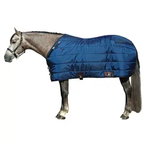 Adjusta-Fit Dura-Nylon V-Free Leg Strap Open Front Horse Stable Blanket - Medium Weight