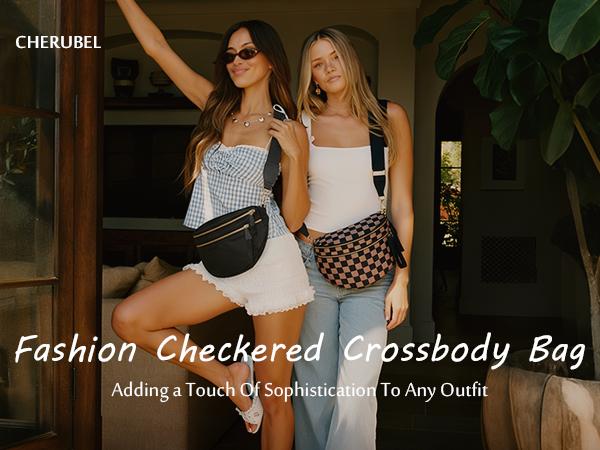 Best-selling Women's Large-Sized Double Zipper Crossbody Bag Minimalist Handbagwith Adjustable Strap & Multi Pockets | Waterproof NylonHip Bag for Work Weekends Travel | Ideal Gift for HerBirthday Christmas