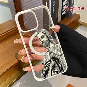 MagSafe Case for iPhone 17 16 E Pro Max 15 Plus 14 13 12 11 Air Conviction Pattern Acrylic Back TPU Edges Anti-Fingerprint Ultra Slim Hard Cover Gift for Girl