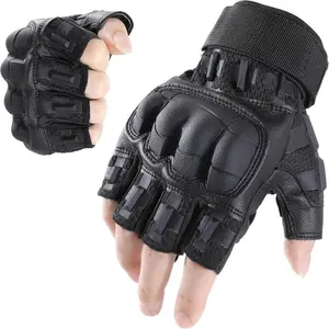 Tactical Fingerless Gloves for Men - Ultimate Impact Protection, Non-Slip & Breathable