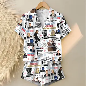 Law And Order Pajamas Set, Movie Sleepwear, Women Short Sleeve & Loungewear, Holiday gift, Gift For Mother's Day