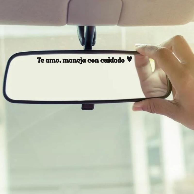 4PACK Te Amo Maneja Con Cuidado Car Decal for Rearview Mirror & Windshield Simple Design for Safe Driving Ideal for Drivers & Car Enthusiasts Vehicle Exterior Decoration Sticker