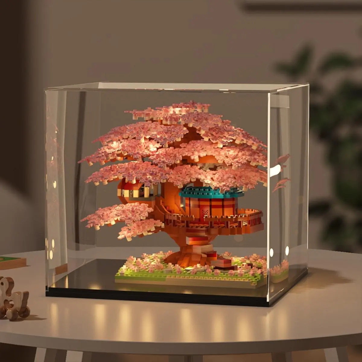 Mini Cherry Blossom Tree House Building Blocks Model (1 Box), Creative House Building Kit and Educational Blocks Toy for Kids, Home Decoration, Birthday and Festival Gift, Buildable Blocks Kit, Building Block Sets