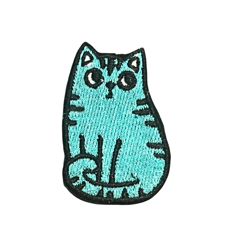 CUTE PEEKING BLUE CAT Kitten Pet Animal Feline Kitty Funny Humor Iron-On Patch 3 cm X 4.5 cm
