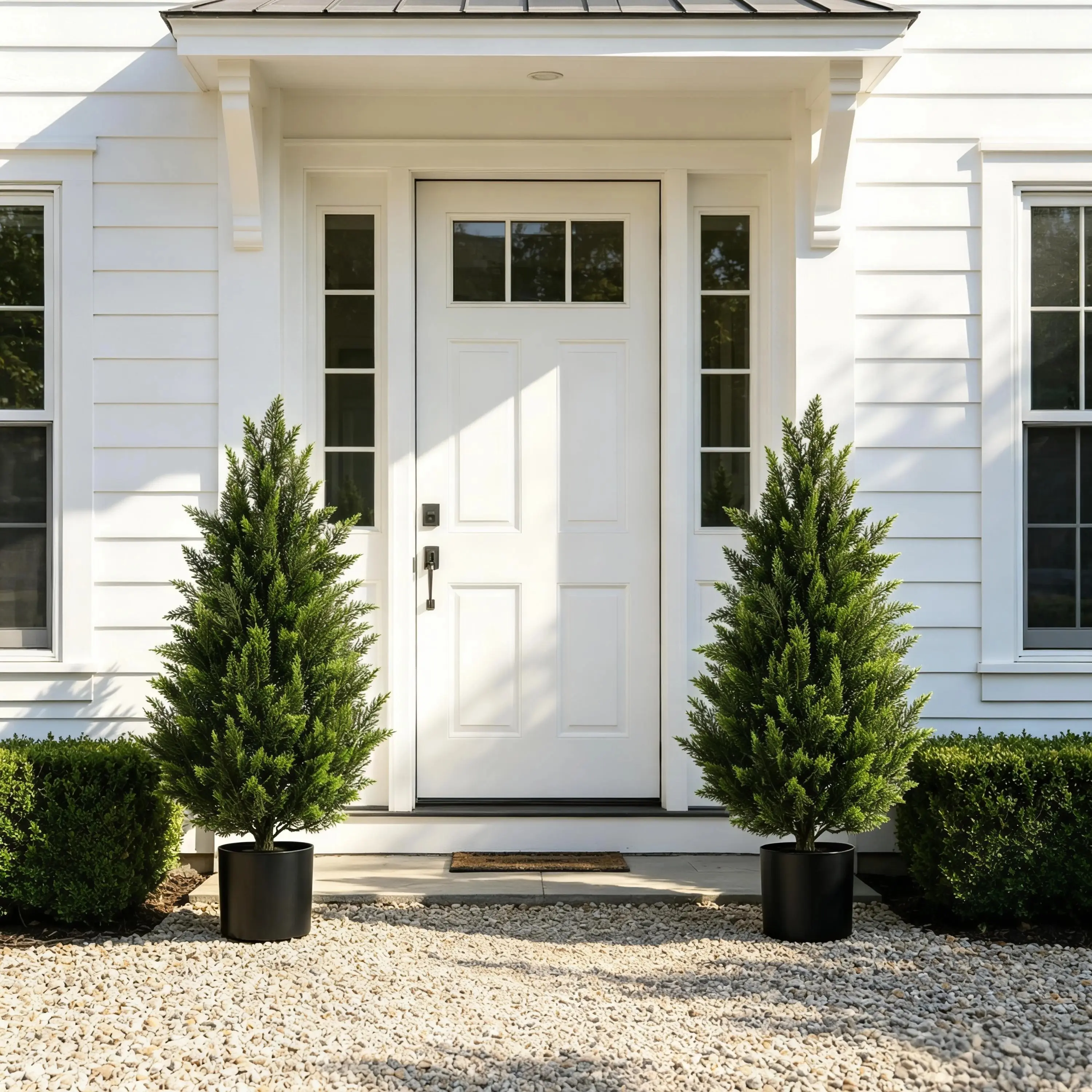 3ft Artificial Cedar Topiary Tree Set of 2, Ultra Lush Faux Cypress Outdoor Trees with Upgraded Weighted Base & UV Protection, Realistic Fade-Resistant Evergreen Shrub for Porch, Patio, Home Entrance Decor