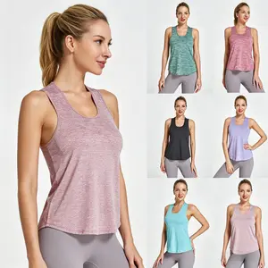 Women's Quick Dry Off Shoulder Tank Top, U Neck Sleeveless Loose Yoga Cover Up Top, Breathable Athletic Workout Vest for Gym Training, Fitness, Running and Summer Casual