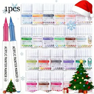 Languo 9pcs Liquid Soft Tip Acrylic Markers Set, Watercolor Painting Pens, Drawing Markers, Stackable, Auto Ink Control, Ideal for Art Creation, Creative Craft Kit
