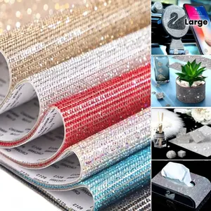 1 large shiny glass rhinestone self-adhesive cardboard decorative crystal sticker, Sticker Decals, perfect for cars, mobile phones, and daily decoration projects