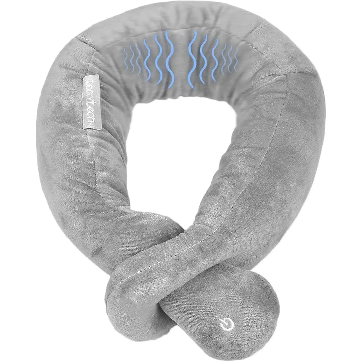 Neck Pillow, Neck Wrap Vibration Massaging Travel Pillow Breathable Head for Office Sofa Air Plane Grey