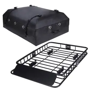 GARVEE Universal Cargo Carrier Basket 51 x 36 Inch Rooftop Cargo Carrier Basket,200LBS Weight Capacity Car Luggage Holder for SUV,Trucks&Cars (Cargo Rack with Cargo Bag)