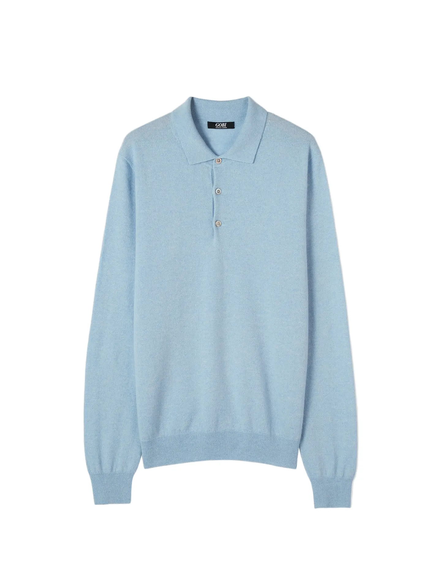 Men's Mongolian Cashmere Polo Top - Long Sleeve Plain Sweater with a Tailored Fit, Business Clothes with Refined Softness, Casual Menswear, Shirts, Tops