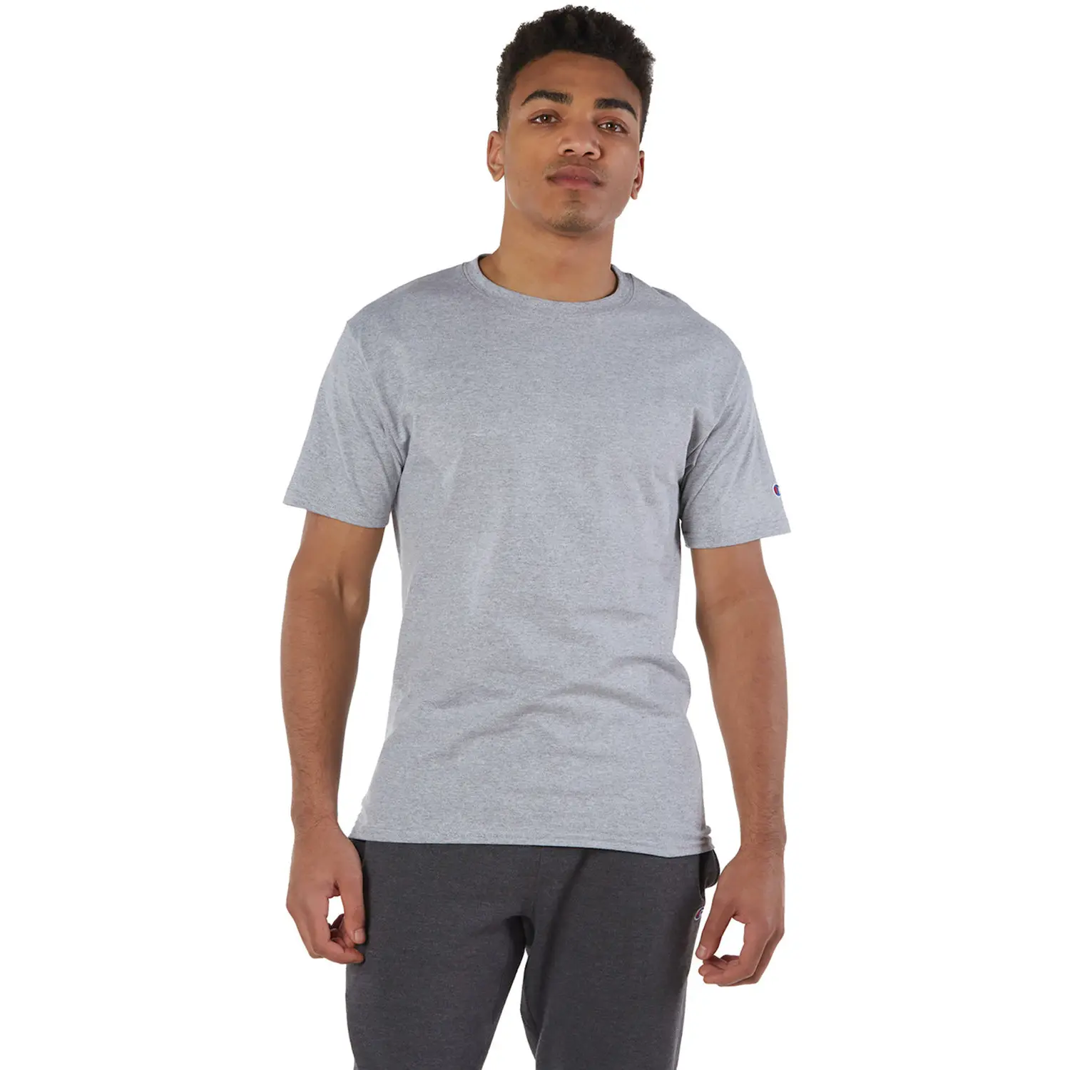 3 Pack Champion Men's Heavyweight Short Sleeve Crew Neck Tag Free T-Shirt - Light Steel - Medium